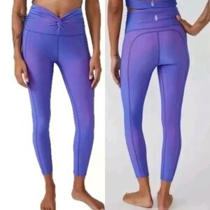 Free People Movement "You Glow Girl" Purple / Blue Iridescent Leggings Size XS